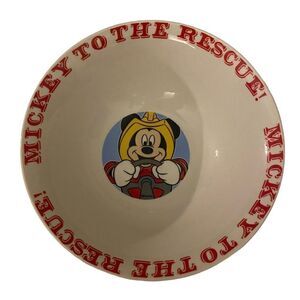 Mickey To The Rescue Disney 7" Firefighter‎ Ceramic Bowl